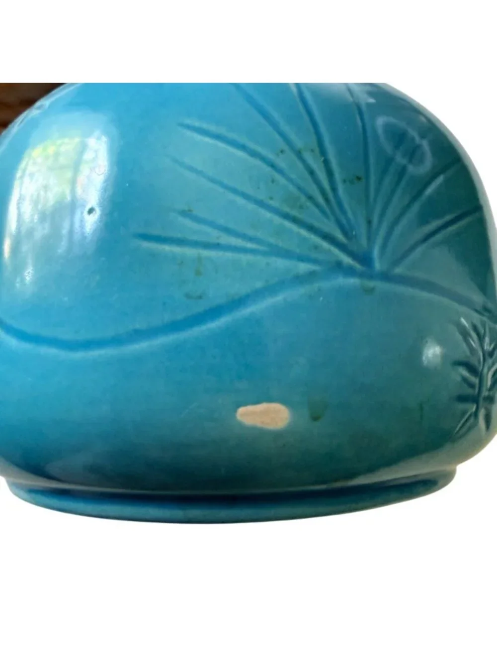 Signed Gloria 1980 Studio Art Pottery Blue Vase Handcrafted Turquoise 7